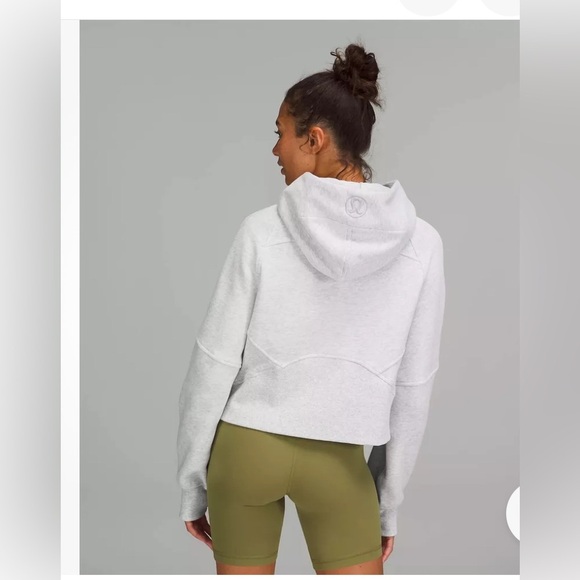 Lululemon Scuba Oversized cropped 1/2 Zip Hoodie Heathered Core Light Grey S - Picture 11 of 13